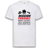 Junggesellenshirts.de Herrenshirt S / Weiß JGA Shirt Team "Mission Possible"