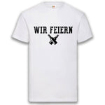 Junggesellenshirts.de Herrenshirt S / Weiß JGA Shirt Team "Wir Feiern"