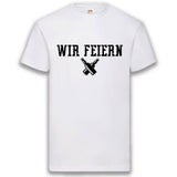 Junggesellenshirts.de Herrenshirt S / Weiß JGA Shirt Team "Wir Feiern"