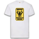 Junggesellenshirts.de Herrenshirt S / Weiß JGA Shirt "Vorsicht Junggesellenabschied"