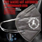 Junggesellenshirts.de Masken Grau FFP2 Maske "Bachelor Party" 4 Farben