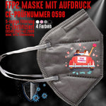 Junggesellenshirts.de Masken Grau FFP2 Maske "Just Married" 4 Farben