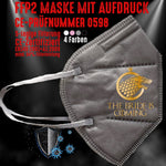 Junggesellenshirts.de Masken Grau FFP2 Maske "The Bride Is Coming" 4 Farben
