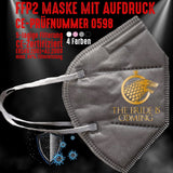 Junggesellenshirts.de Masken Grau FFP2 Maske "The Bride Is Coming" 4 Farben