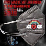 Junggesellenshirts.de Masken Grau FFP2 Maske "Together Forever" 4 Farben