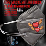 Junggesellenshirts.de Masken Grau FFP2 Maske "Together Forever II" 4 Farben
