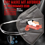 Junggesellenshirts.de Masken Grau FFP2 Maske "Wedding" 4 Farben