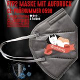 Junggesellenshirts.de Masken Grau FFP2 Maske "Wedding" 4 Farben