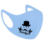 Junggesellenshirts.de Masken Hellblau Maske BW 3 Farben "Bräutigam"
