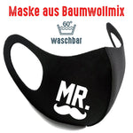 Junggesellenshirts.de Masken Maske BW schwarz "Mr."