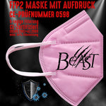 Junggesellenshirts.de Masken Rosa FFP2 Maske "Beast" 3 Farben