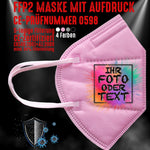 Junggesellenshirts.de Masken Rosa FFP2 Maske "Eigenes Foto oder Text" 4 Farben