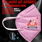 Junggesellenshirts.de Masken Rosa FFP2 Maske "Just Married" 4 Farben