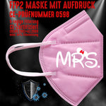 Junggesellenshirts.de Masken Rosa FFP2 Maske "Mrs. Mouse" 3 Farben