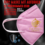 Junggesellenshirts.de Masken Rosa FFP2 Maske "The Bride Is Coming" 4 Farben