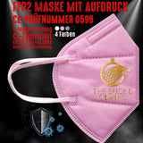 Junggesellenshirts.de Masken Rosa FFP2 Maske "The Bride Is Coming" 4 Farben