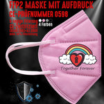 Junggesellenshirts.de Masken Rosa FFP2 Maske "Together Forever" 4 Farben