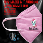 Junggesellenshirts.de Masken Rosa FFP2 Maske "Wir Feiern Unicorn" 3 Farben