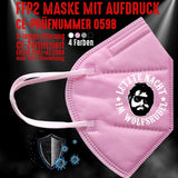 Junggesellenshirts.de Masken Rosa FFP2 Maske "Wolfsrudel" 4 Farben