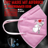Junggesellenshirts.de Masken Rosa FFP2 Maske "Yes We Do" 4 Farben