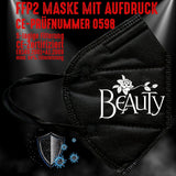 Junggesellenshirts.de Masken Schwarz FFP2 Maske "Beauty" 3 Farben