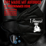 Junggesellenshirts.de Masken Schwarz FFP2 Maske "I Asked" 3 Farben