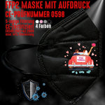 Junggesellenshirts.de Masken Schwarz FFP2 Maske "Just Married" 4 Farben
