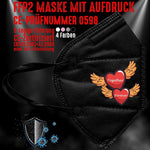 Junggesellenshirts.de Masken Schwarz FFP2 Maske "Together Forever II" 4 Farben