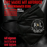 Junggesellenshirts.de Masken Schwarz FFP2 Maske "Wedding Of" 4 Farben