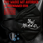 Junggesellenshirts.de Masken Schwarz FFP2 Maske "Yes" 3 Farben