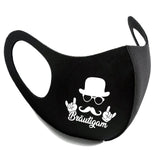 Junggesellenshirts.de Masken Schwarz Maske BW 3 Farben "Bräutigam"