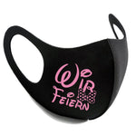Junggesellenshirts.de Masken Schwarz Maske BW 3 Farben "Wir Feiern"