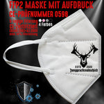 Junggesellenshirts.de Masken Weiß FFP2 Maske "Jäger" 4 Farben