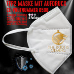 Junggesellenshirts.de Masken Weiß FFP2 Maske "The Bride Is Coming" 4 Farben