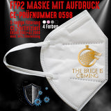 Junggesellenshirts.de Masken Weiß FFP2 Maske "The Bride Is Coming" 4 Farben
