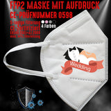 Junggesellenshirts.de Masken Weiß FFP2 Maske "Wedding" 4 Farben