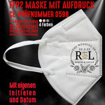 Junggesellenshirts.de Masken Weiß FFP2 Maske "Wedding Of" 4 Farben