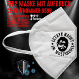 Junggesellenshirts.de Masken Weiß FFP2 Maske "Wolfsrudel" 4 Farben