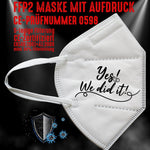 Junggesellenshirts.de Masken Weiß FFP2 Maske "Yes" 3 Farben