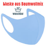 Maske BW hellblau "Plain" - Junggesellenshirts.de