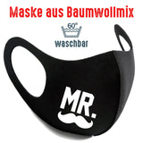 Maske BW schwarz "Mr." - Junggesellenshirts.de