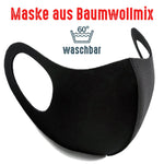Maske BW schwarz "Plain" - Junggesellenshirts.de